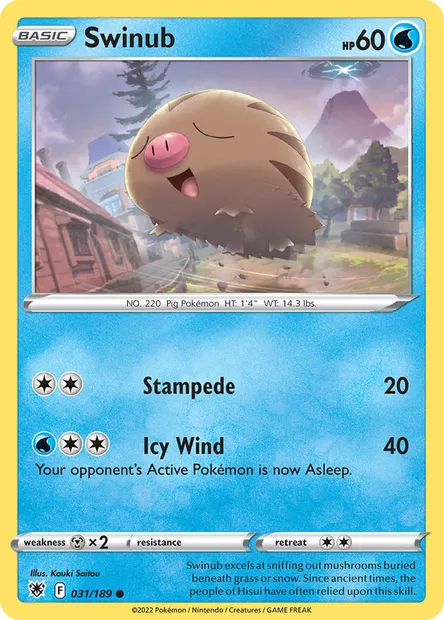 Swinub, Pokémon card ASR 031 — Astral Radiance set