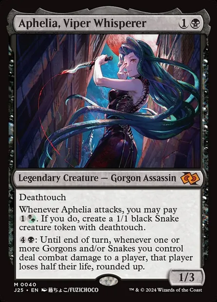 Aphelia, Viper Whisperer, Magic card J25 40 — Foundations Jumpstart set