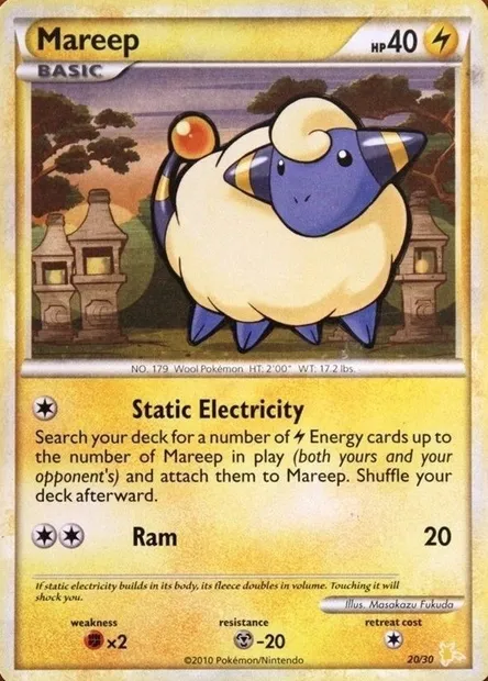 Mareep, Pokémon card TK4R 020 — HS Trainer Kit (Raichu) set