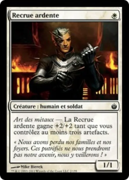 Recrue ardente, carte Magic MBS 2 — extension Mirrodin assiégé