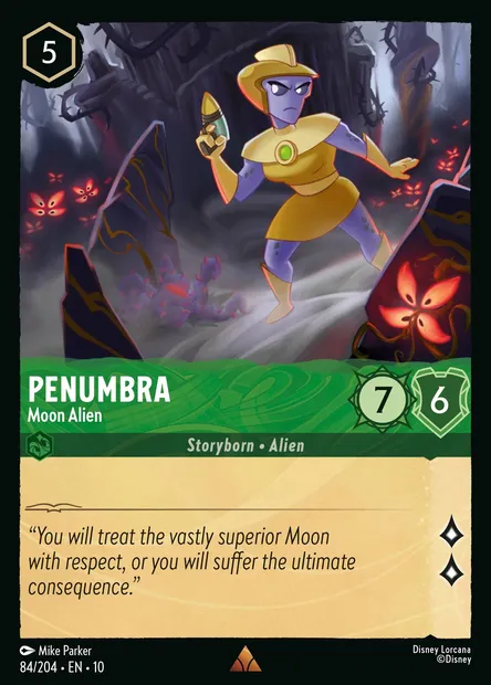 Penumbra - Moon Alien, Disney Lorcana card CH10-084 — Whispers in the Well set