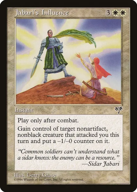 Jabari's Influence, Magic card MIR 24 — Mirage set