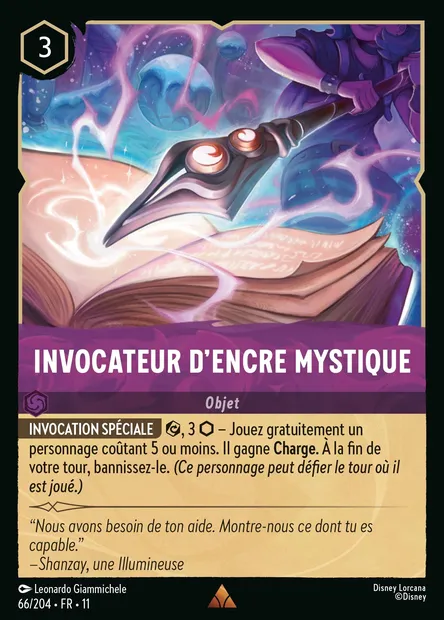Invocateur d'encre mystique, carte Disney Lorcana CH11-066 — extension Givresort