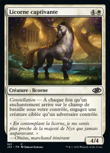 Licorne captivante, carte Magic J22 163 — extension Jumpstart 2022