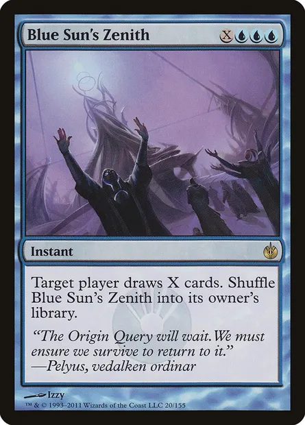 Blue Sun's Zenith, Magic card MBS 20 — Mirrodin Besieged set