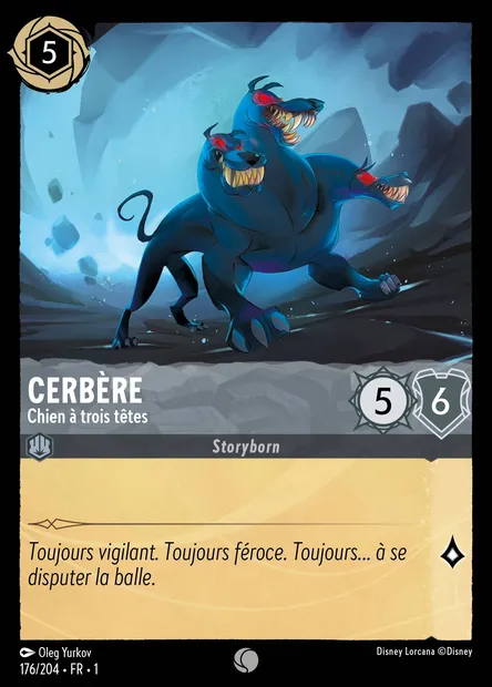 Cerbère - Chien à trois têtes, carte Disney Lorcana CH1-176 — extension Premier Chapitre
