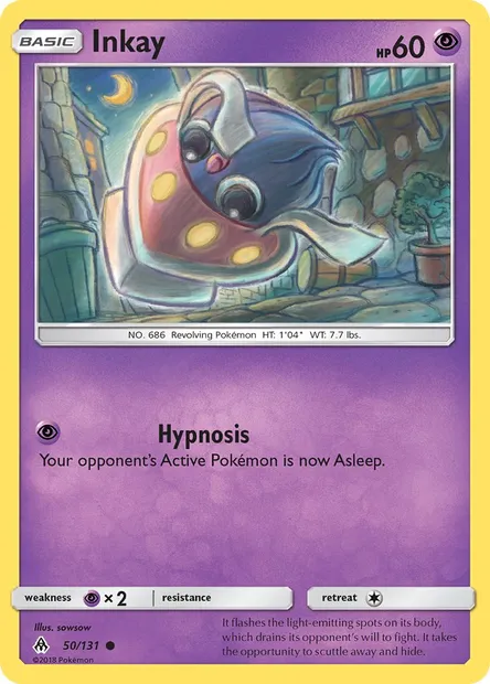 Inkay, Pokémon card FLI 50 — Forbidden Light set