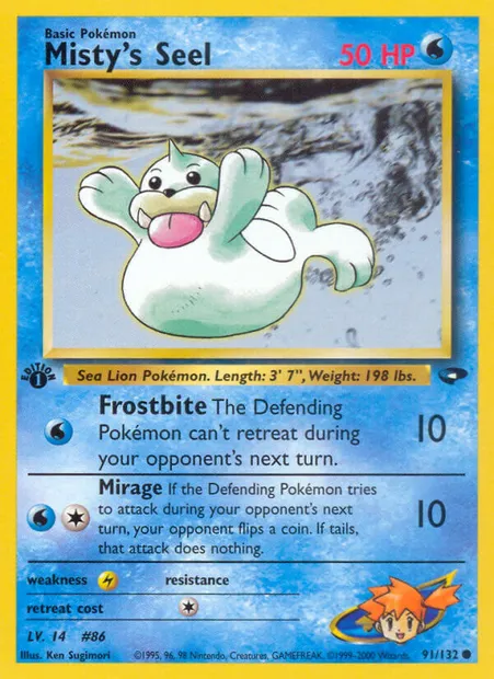 Misty's Seel, carte Pokémon GC 91 — extension Gym Challenge
