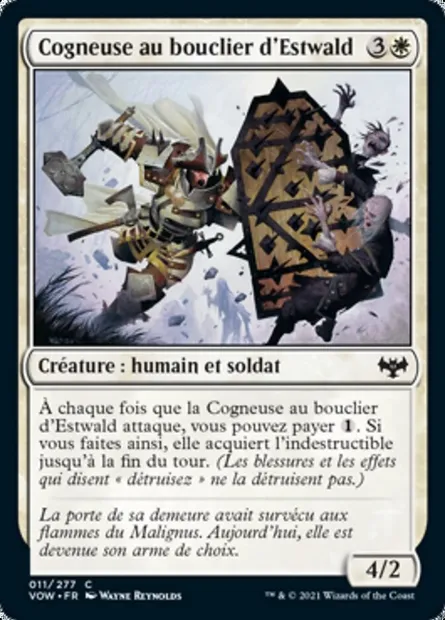 Cogneuse au bouclier d'Estwald, carte Magic VOW 11 — extension Innistrad : noce écarlate
