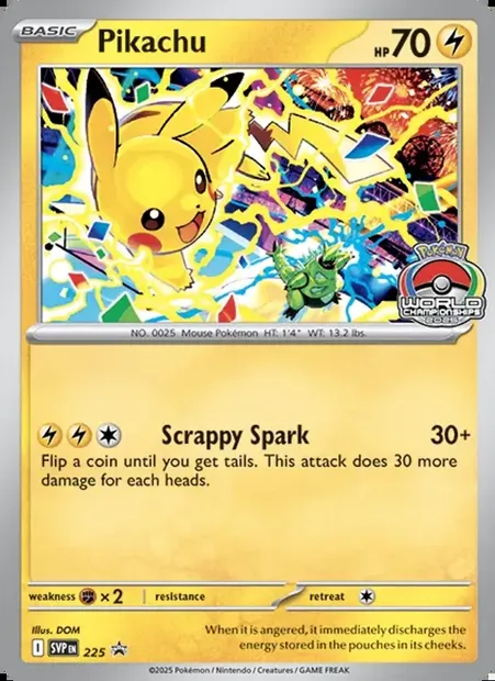 Pikachu, carte Pokémon PR-SV 225 — extension SVP Black Star Promos
