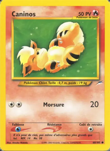 Caninos, carte Pokémon NDE 68 — extension Neo Destiny