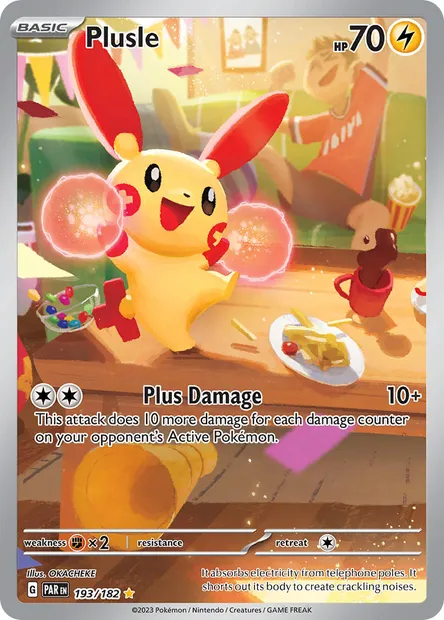 Plusle, Pokémon card PAR 193 — Paradox Rift set