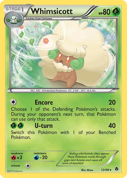 Whimsicott, Pokémon card EPO 12 — Emerging Powers set