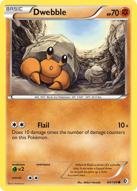Dwebble, Pokémon card BCR 84 — Boundaries Crossed set