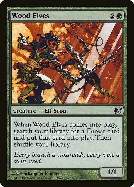 Wood Elves, Magic card 9ED 283★ — Ninth Edition set