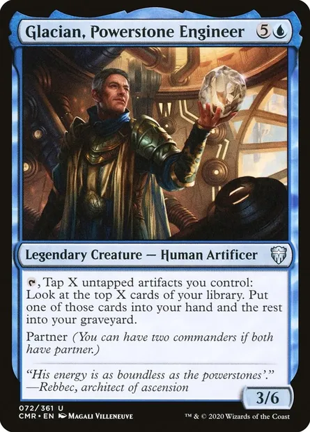 Glacian, Powerstone Engineer, Magic card CMR 72 — Commander Legends set