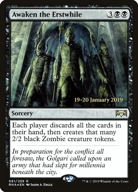 Awaken the Erstwhile, Magic card PRNA 61s — Ravnica Allegiance Promos set