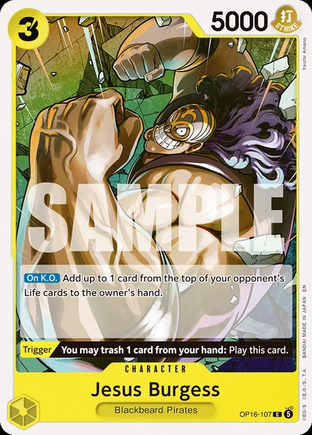 Jesus Burgess, One Piece card OP16-107 — THE TIME OF BATTLE set