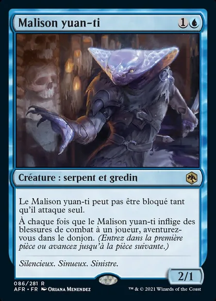 Malison yuan-ti, carte Magic AFR 86 — extension Forgotten Realms: Aventures dans les Royaumes Oubliés