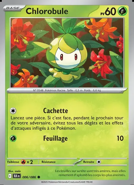 Chlorobule, carte Pokémon BLK 006 — extension Foudre Noire