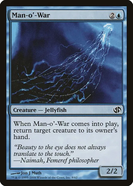 Man-o'-War, Magic card DD2 8 — Duel Decks: Jace vs. Chandra set