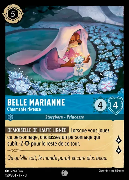 Belle Marianne - Charmante rêveuse, carte Disney Lorcana CH3-150 — extension Les Terres d'Encres