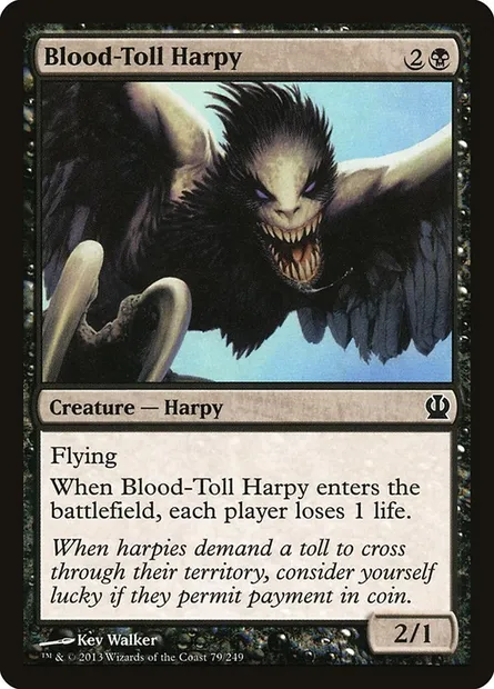 Blood-Toll Harpy, Magic card THS 79 — Theros set