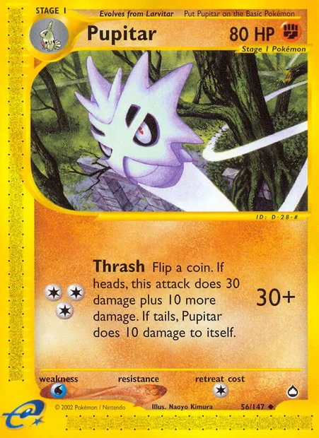 Pupitar, Pokémon card AQ 56 — Aquapolis set