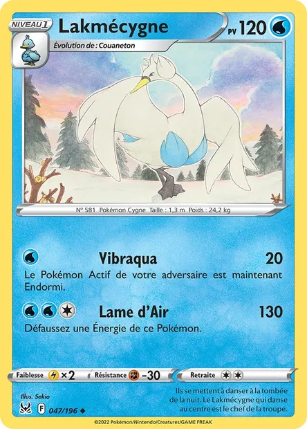 Lakmécygne, carte Pokémon LOR 047 — extension Origine Perdue