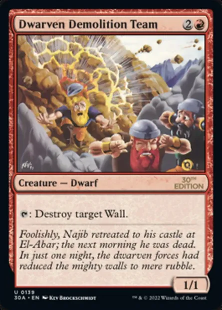 Dwarven Demolition Team, Magic card 30A 139 — 30th Anniversary Edition set
