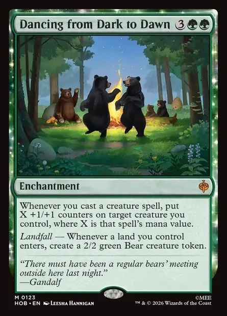Dancing from Dark to Dawn, Magic card HOB 123 — The Hobbit set