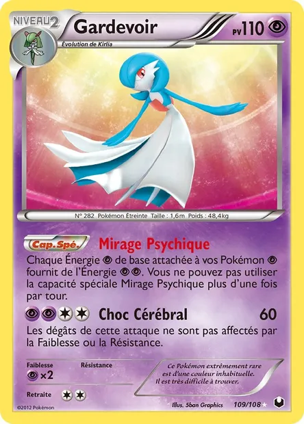 Gardevoir, carte Pokémon DEX 109 — extension Explorateurs Obscurs