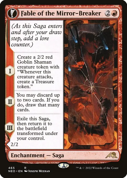 Fable of the Mirror-Breaker // Reflection of Kiki-Jiki, Magic card NEO 465 — Kamigawa: Neon Dynasty set