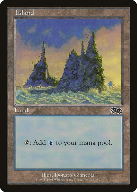 Island, Magic card USG 337 — Urza's Saga set