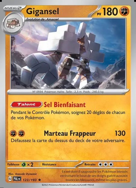 Gigansel, carte Pokémon PAL 123 — extension Évolutions à Paldea