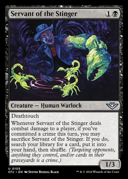 Servant of the Stinger, Magic card OTJ 105 — Outlaws of Thunder Junction set