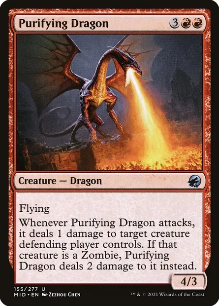Purifying Dragon, Magic card MID 155 — Innistrad: Midnight Hunt set