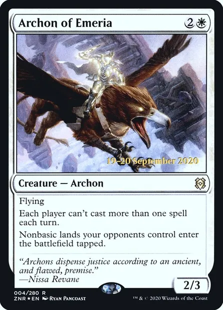Archonte d'Éméria, carte Magic PZNR 4s — extension Zendikar Rising Promos