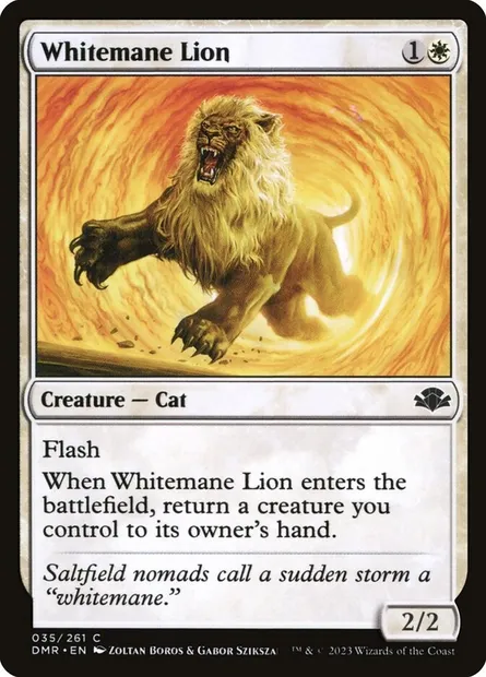 Whitemane Lion, Magic card DMR 35 — Dominaria Remastered set