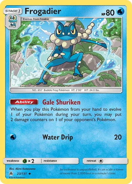 Frogadier, Pokémon card FLI 23 — Forbidden Light set
