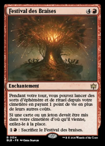 Festival des Braises, carte Magic BLB 134 — extension Bloomburrow