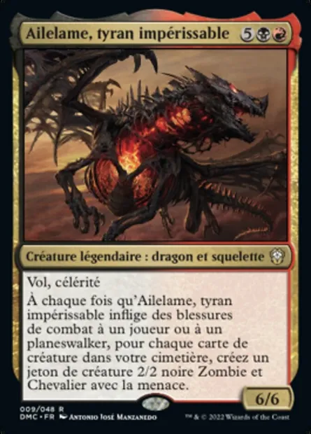 Ailelame, tyran impérissable, carte Magic DMC 9 — extension Dominaria United Commander