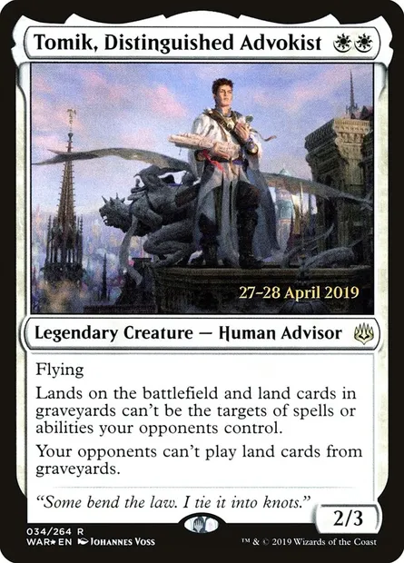 Tomik, avoquiste éminent, carte Magic PWAR 34s — extension War of the Spark Promos