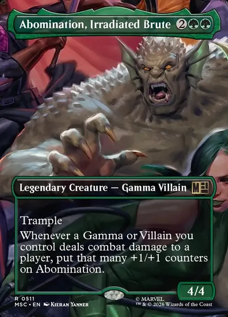 Abomination, Irradiated Brute, Magic card MSC 511 — Marvel Super Heroes Commander set