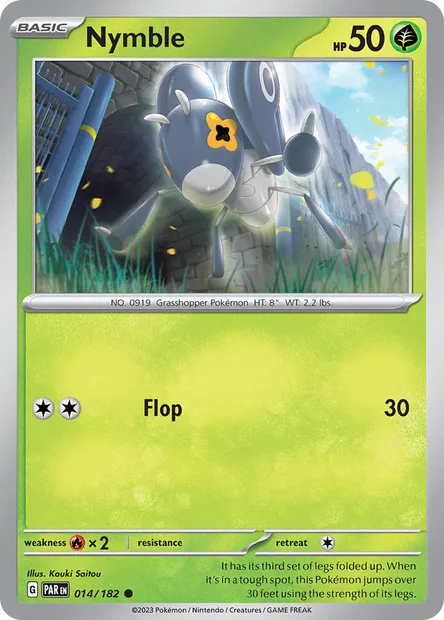 Nymble, Pokémon card PAR 014 — Paradox Rift set