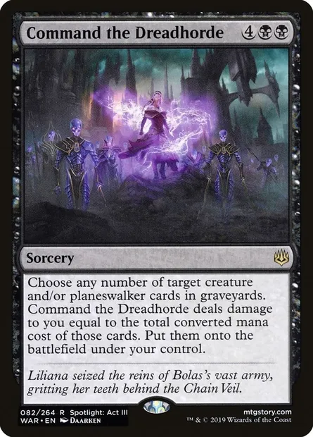 Command the Dreadhorde, Magic card WAR 82 — War of the Spark set
