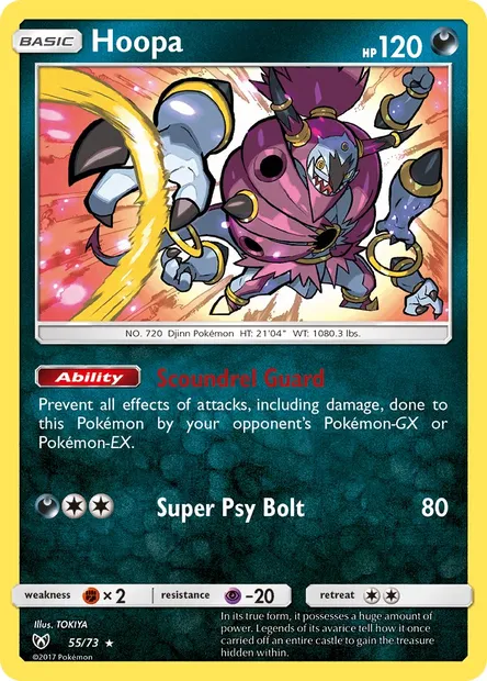 Hoopa, Pokémon card SLG 55 — Shining Legends set