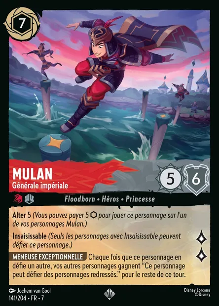 Mulan - Générale impériale, carte Disney Lorcana CH7-141 — extension L'île d'Archazia