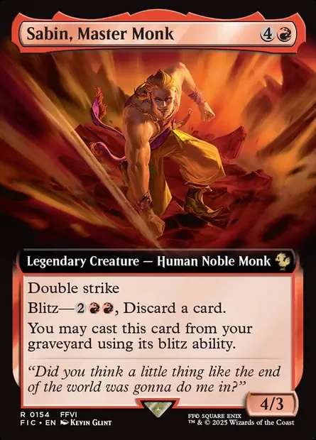 Sabin, Master Monk, Magic card FIC 154 — Final Fantasy Commander set