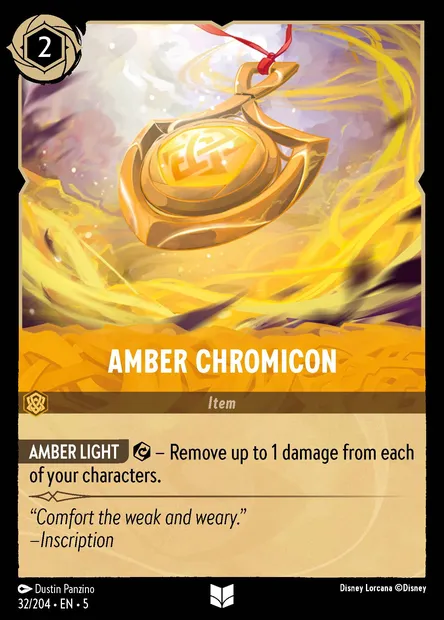 Amber Chromicon, Disney Lorcana card CH5-032 — Shimmering Skies set